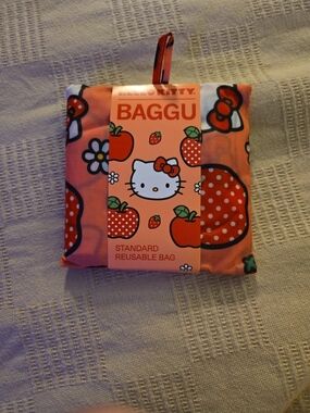 BAGGU x Hello Kitty Pink Strawberry Print Foldable Tote